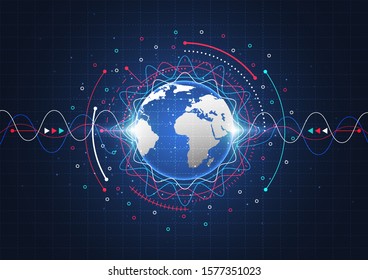 Global network connection. World map point and line composition concept of global business. Vector Illustration
