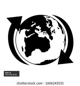 Global network connection. World map. Internet icon. Vector illustration