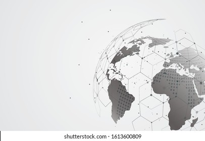 Global network connection. World map point and line composition concept of global business. Vector Illustration