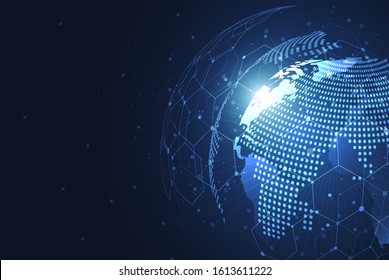 Global network connection. World map point and line composition concept of global business. Vector Illustration