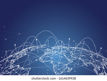 Global network connection. World map point and line composition concept of global business. Vector Illustration