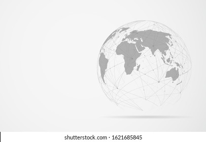 Global network connection. World map point and line composition concept of global business. Vector Illustration