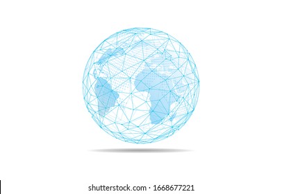 Global network connection. World map point and line composition concept of global business. Vector Illustration