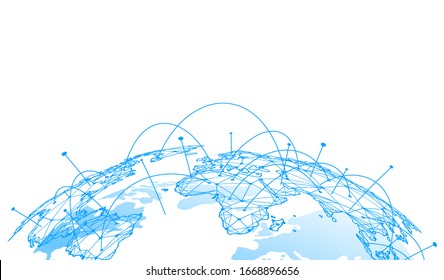 Global network connection. World map point and line composition concept of global business. Vector Illustration
