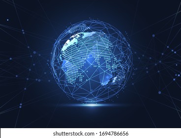 Global network connection. World map point and line composition concept of global business. Vector Illustration