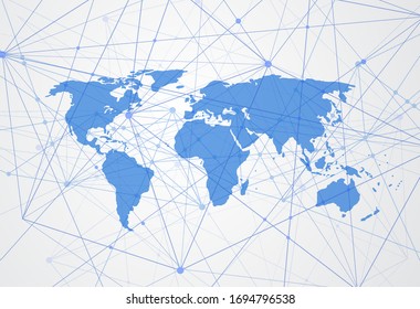 Global network connection. World map point and line composition concept of global business. Vector Illustration