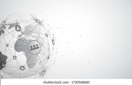 Global network connection. World map point and line composition concept of global business. Vector Illustration