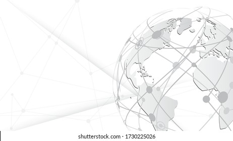Global network connection World map abstract technology background global business innovation concept
