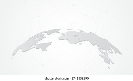 Global network connection World map abstract technology background global business innovation concept
