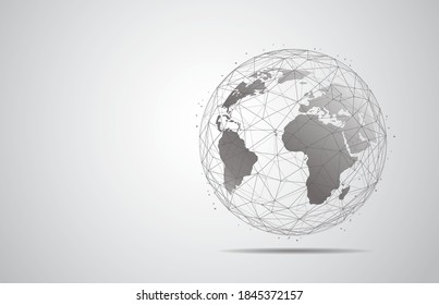 Global network connection. World map point and line composition concept of global business. Vector Illustration