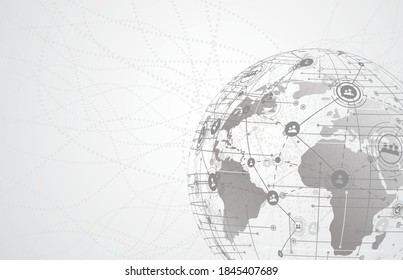 Global network connection. World map point and line composition concept of global business. Vector Illustration