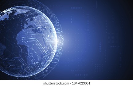 Global network connection. World map point and line composition concept of global business. Vector Illustration
