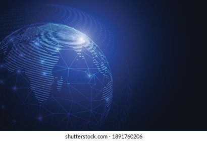 Global network connection. World map point and line composition concept of global business. Vector Illustration