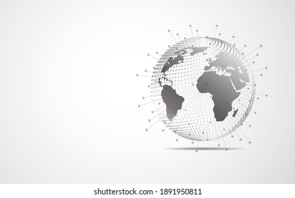 Global network connection. World map point and line composition concept of global business. Vector Illustration