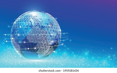 Global network connection. World map point and line composition concept of global business. Vector Illustration