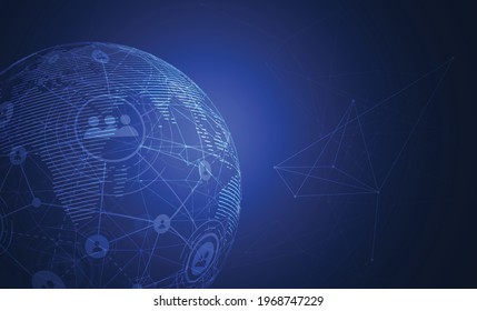 Global network connection. World map point and line composition concept of global business. Vector Illustration