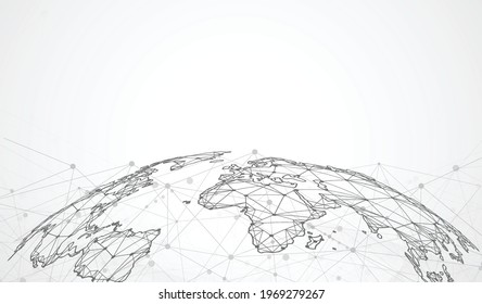 Global network connection. World map point and line composition concept of global business. Vector Illustration