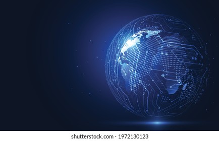 Global network connection. World map point and line composition concept of global business. Vector Illustration
