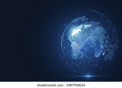 Global network connection. World map point and line composition concept of global business. Vector Illustration