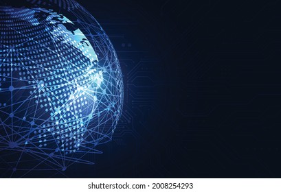Global network connection. World map point and line composition concept of global business. Vector Illustration