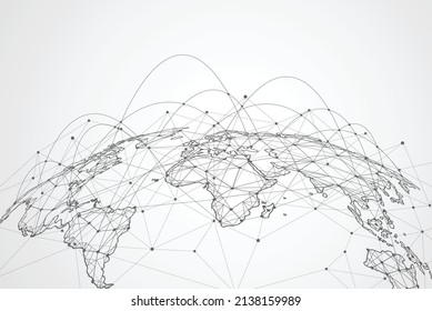 Global network connection. World map point and line composition concept of global business. Vector Illustration