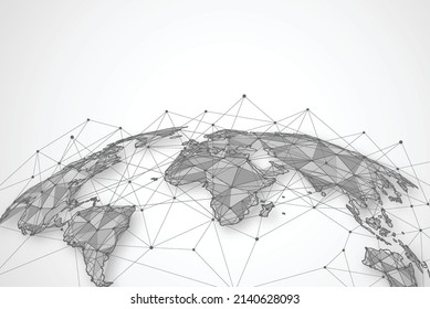 Global network connection. World map point and line composition concept of global business. Vector Illustration