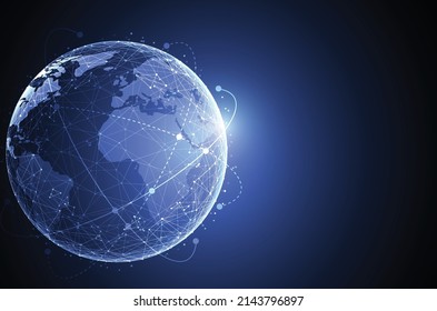 Global network connection. World map point and line composition concept of global business. Vector Illustration