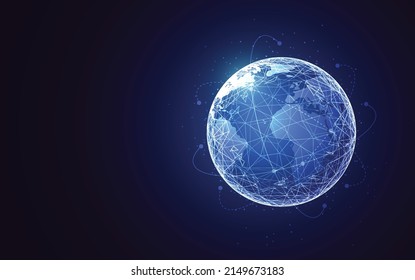 Global network connection. World map point and line composition concept of global business. Vector Illustration