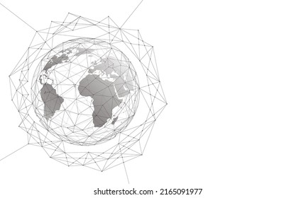 Globale Netzwerkverbindung. Weltkarte Punkt-und Linie-Kompositionskonzept für globales Geschäft. Vektorgrafik