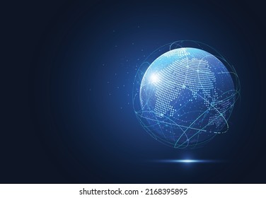 Global network connection. World map point and line composition concept of global business. Vector Illustration