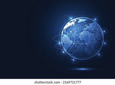 Global network connection. World map point and line composition concept of global business. Vector Illustration