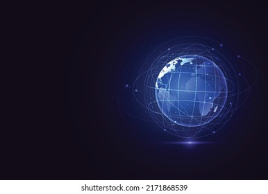 Global network connection. World map point and line composition concept of global business. Vector Illustration