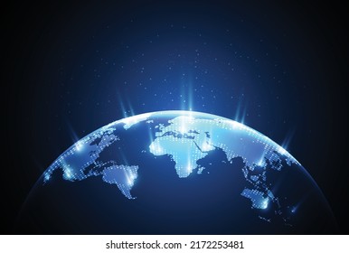 Global network connection. World map point and line composition concept of global business. Vector Illustration