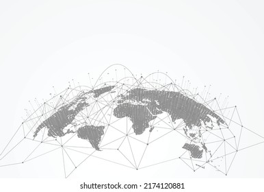 Global network connection. World map point and line composition concept of global business. Vector Illustration