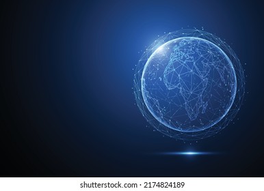 Global network connection. World map point and line composition concept of global business. Vector Illustration