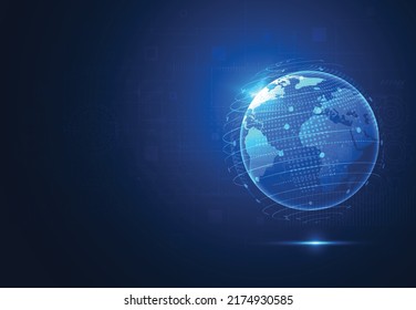 Global network connection. World map point and line composition concept of global business. Vector Illustration