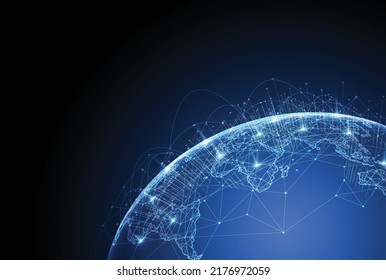 Global network connection. World map point and line composition concept of global business. Vector Illustration