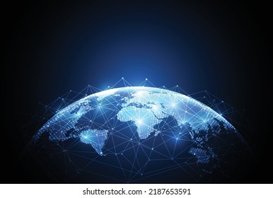 Global network connection. World map point and line composition concept of global business. Vector Illustration