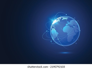 Global network connection. World map point and line composition concept of global business. Vector Illustration