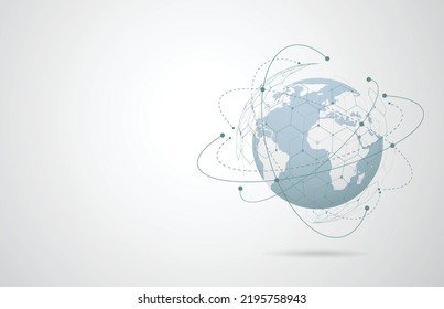 Global network connection. World map point and line composition concept of global business. Vector Illustration - Shutterstock ID 2195758943