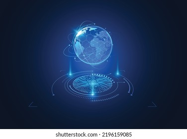 Global network connection. World map point and line composition concept of global business. Vector Illustration