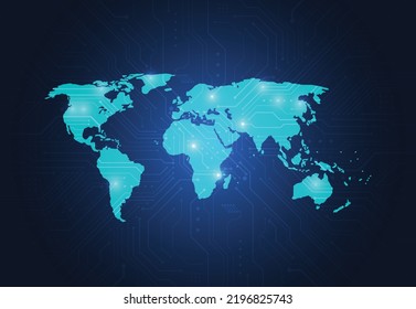 Global network connection. World map point and line composition concept of global business. Vector Illustration