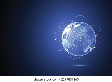 Global network connection. World map point and line composition concept of global business. Vector Illustration