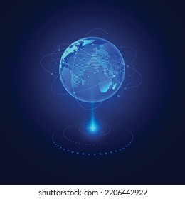 Conexión de red global. Concepto de punto de mapa mundial y composición de línea de los negocios globales. Ilustración vectorial