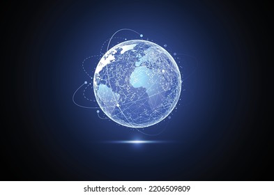 Global network connection. World map point and line composition concept of global business. Vector Illustration