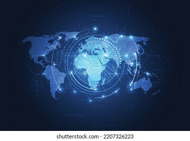 Global network connection. World map point and line composition concept of global business. Vector Illustration