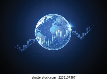 Global network connection. World map point and line composition concept of global business. Vector Illustration