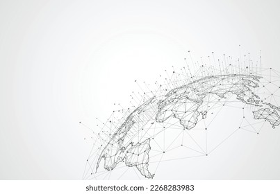 Global network connection. World map point and line composition concept of global business. Vector Illustration