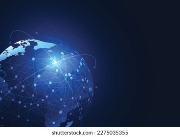 Global network connection. World map point and line composition concept of global business. Vector Illustration