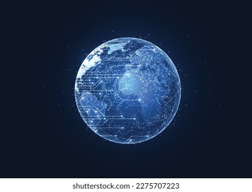 Global network connection. World map point and line composition concept of global business. Vector Illustration